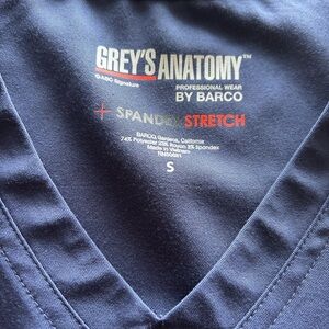 Grey's Anatomy Navy Blue Scrub Top by Barco size small